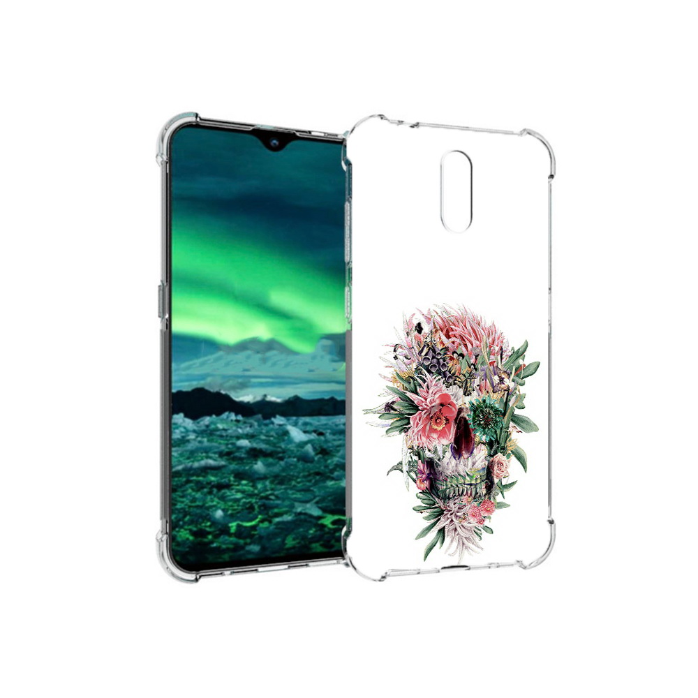 

Чехол MyPads Tocco для Nokia 2.3 череп из цветов (PT142254.97.677), Прозрачный, Tocco