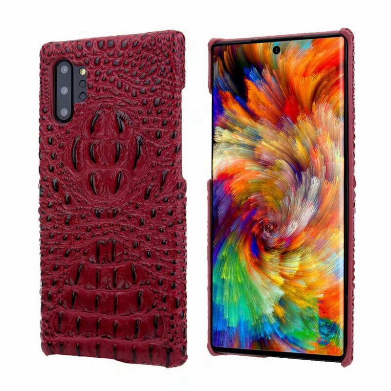 

Чехол MyPads для Samsung Galaxy Note 10 Plu красное вино, 3D Crocodile