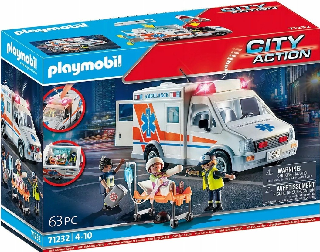 Игровой набор Playmobil City Action Скорая помощь со светом и звуком 71232