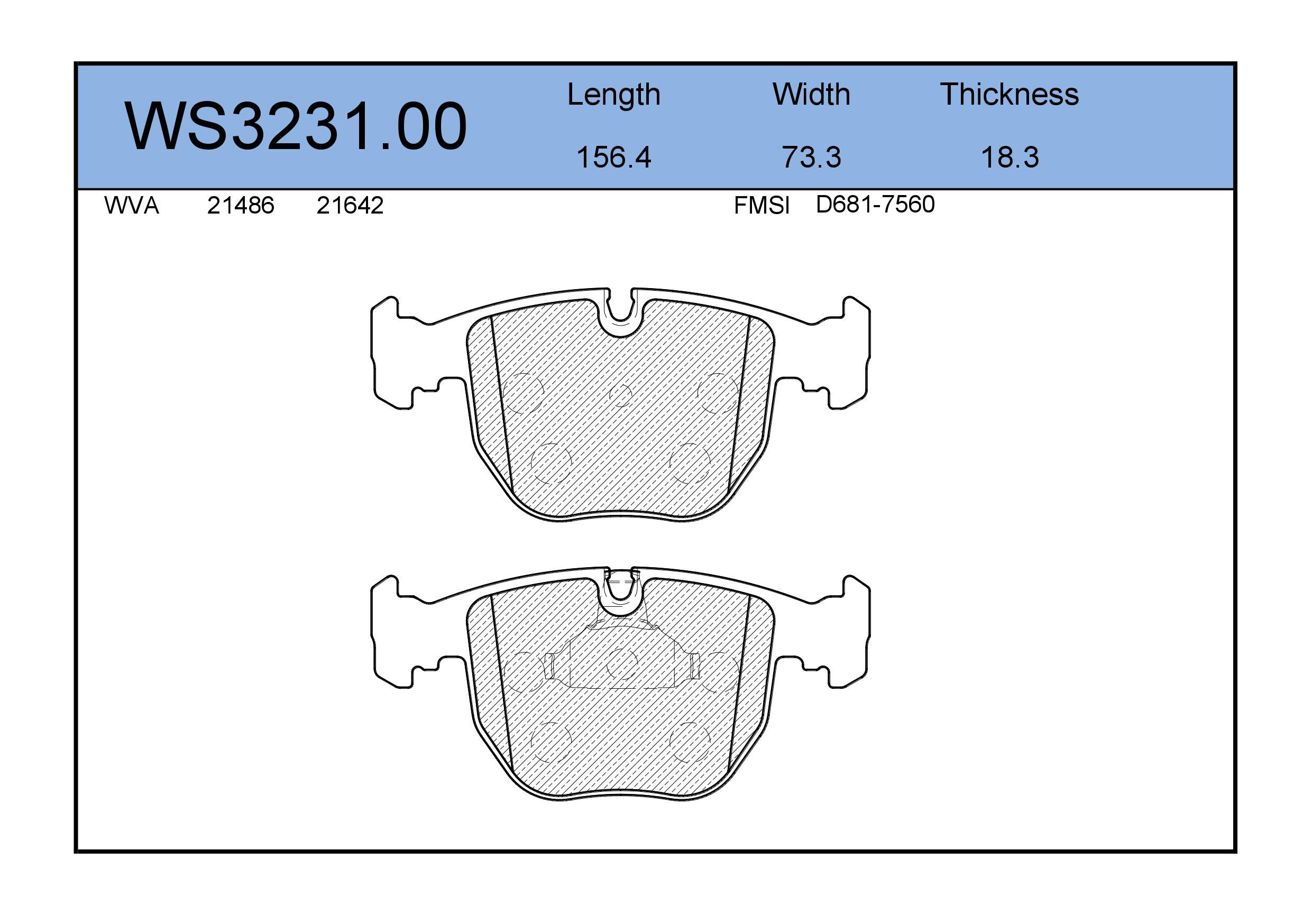 

Тормозные колодки JEENICE передние дисковые WS323100