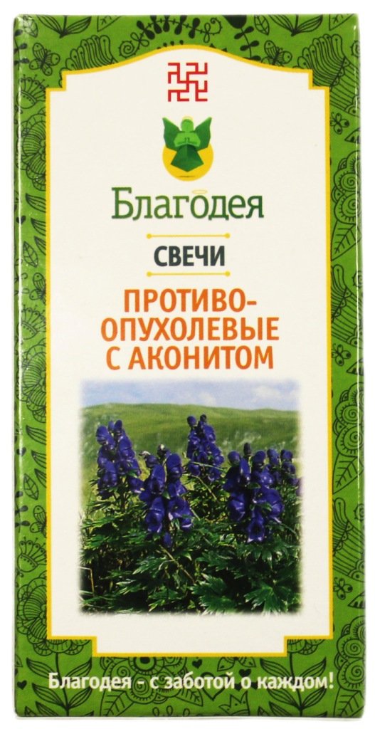 

Свечи с аконитом (противоопухолевые), Благодея, 10 шт.