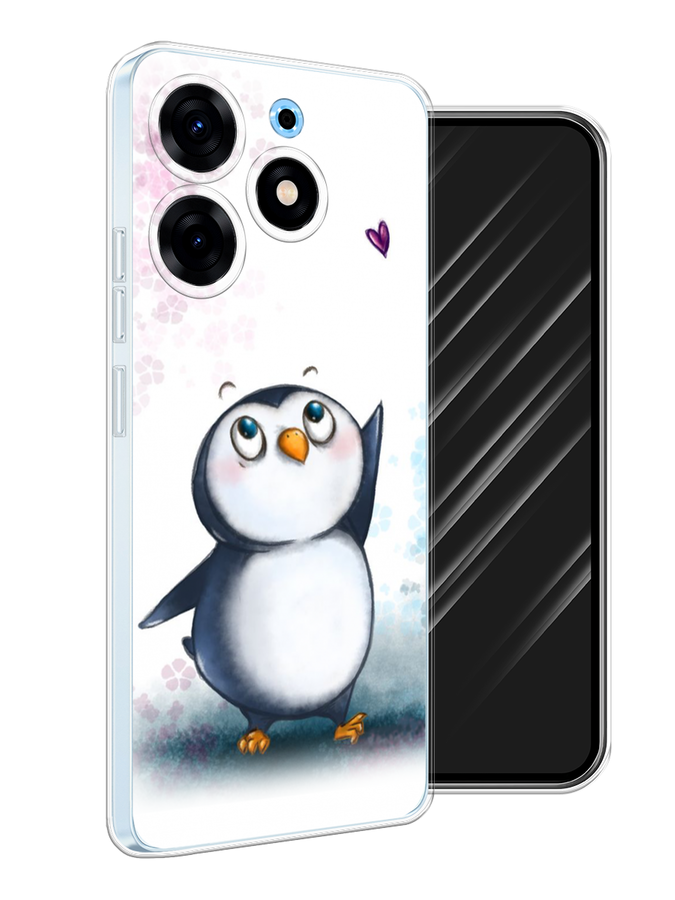 

Чехол Awog на Tecno Spark 10 Pro "Пингвин и сердечко", Белый, 303750-1
