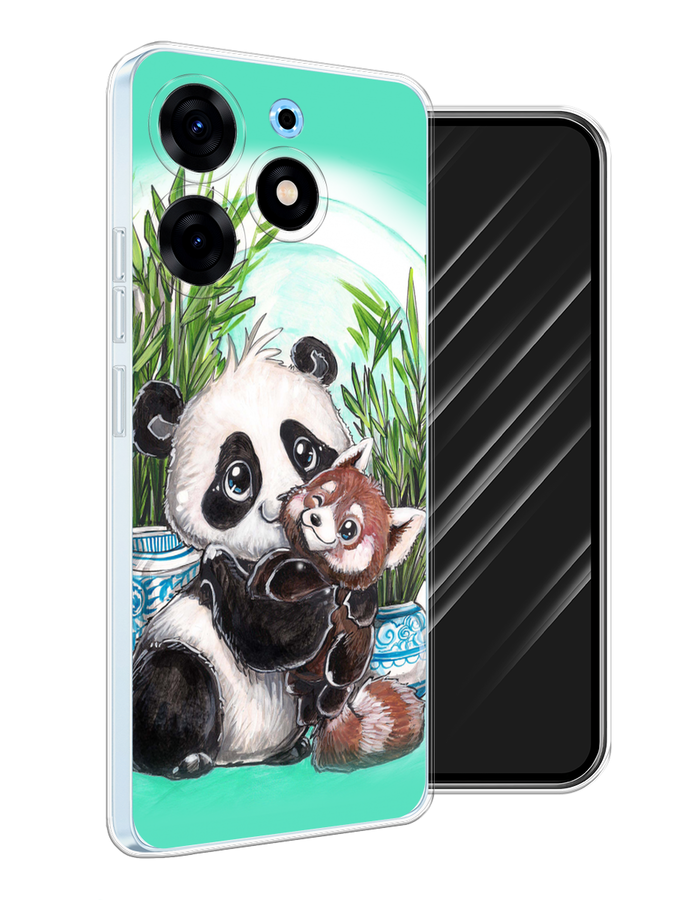 

Чехол Awog на Tecno Spark 10 Pro "Друзья зверята", Бирюзовый;белый;черный, 303750-2