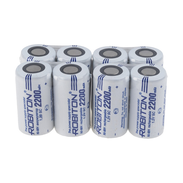 

Аккумулятор ROBITON 2200МНSC High Power, Ni-МН, 1.2 В, 2200 мАч (комплект из 8 штук)