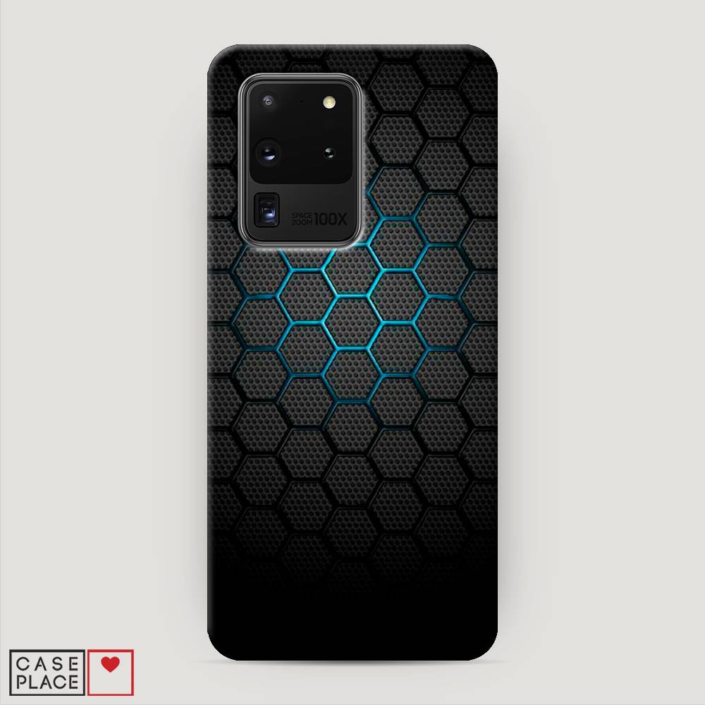 фото Пластиковый чехол "бирюзовые соты" на samsung galaxy s20 ultra awog
