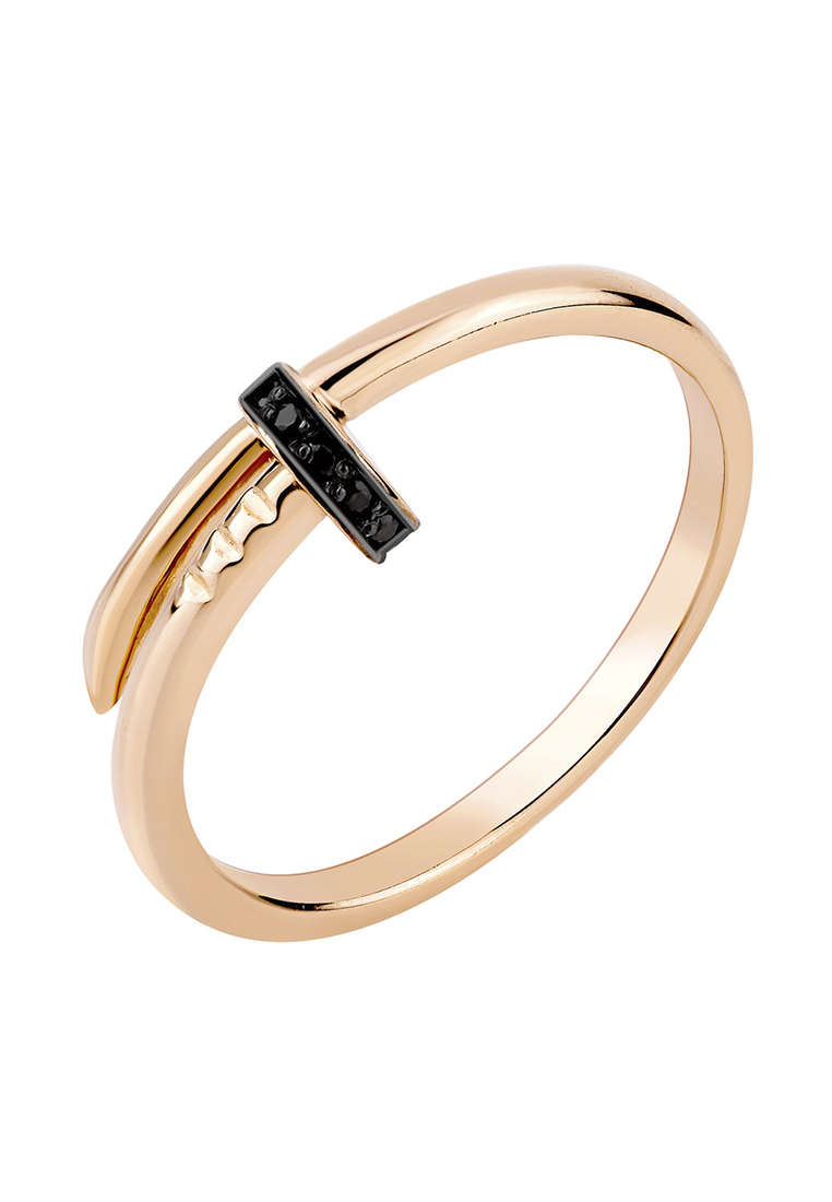 Кольцо из желтого золота с фианитом р. 17 Kari Jewelry КЛ-23700