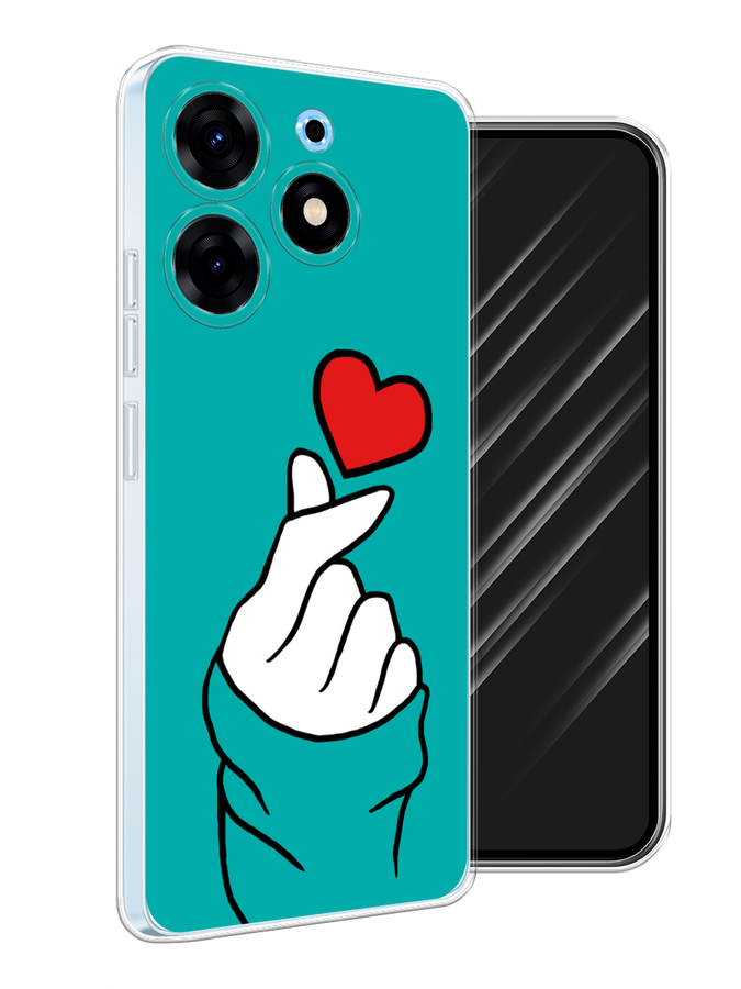 

Чехол Awog на Tecno Spark 10 Pro "Маленькое сердечко", Голубой;белый;красный, 303750-7