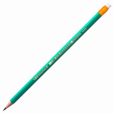 Карандаш чернографитный BIC, 1 шт., Evolution, HB, с резинкой, пластиковый, корп