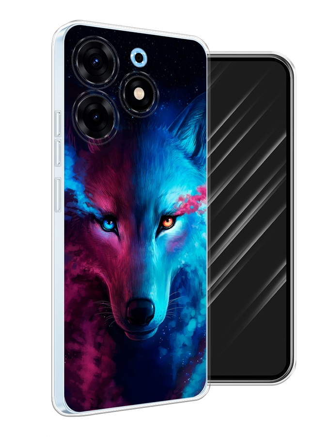 

Чехол Awog на Tecno Spark 10 Pro "Волшебный волк", Голубой;розовый, 303750-1