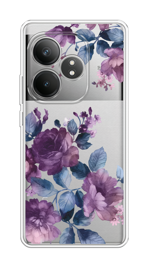 

Чехол на Realme GT 6T "Purple Blossoms", Синий;фиолетовый, 2517550-1