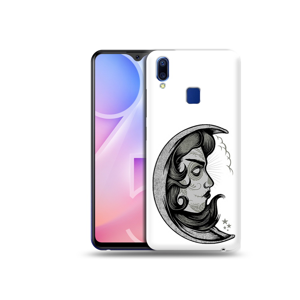 

Чехол MyPads Tocco для Vivo Y95 черно белая луна с лицом (PT122996.436.680), Прозрачный, Tocco