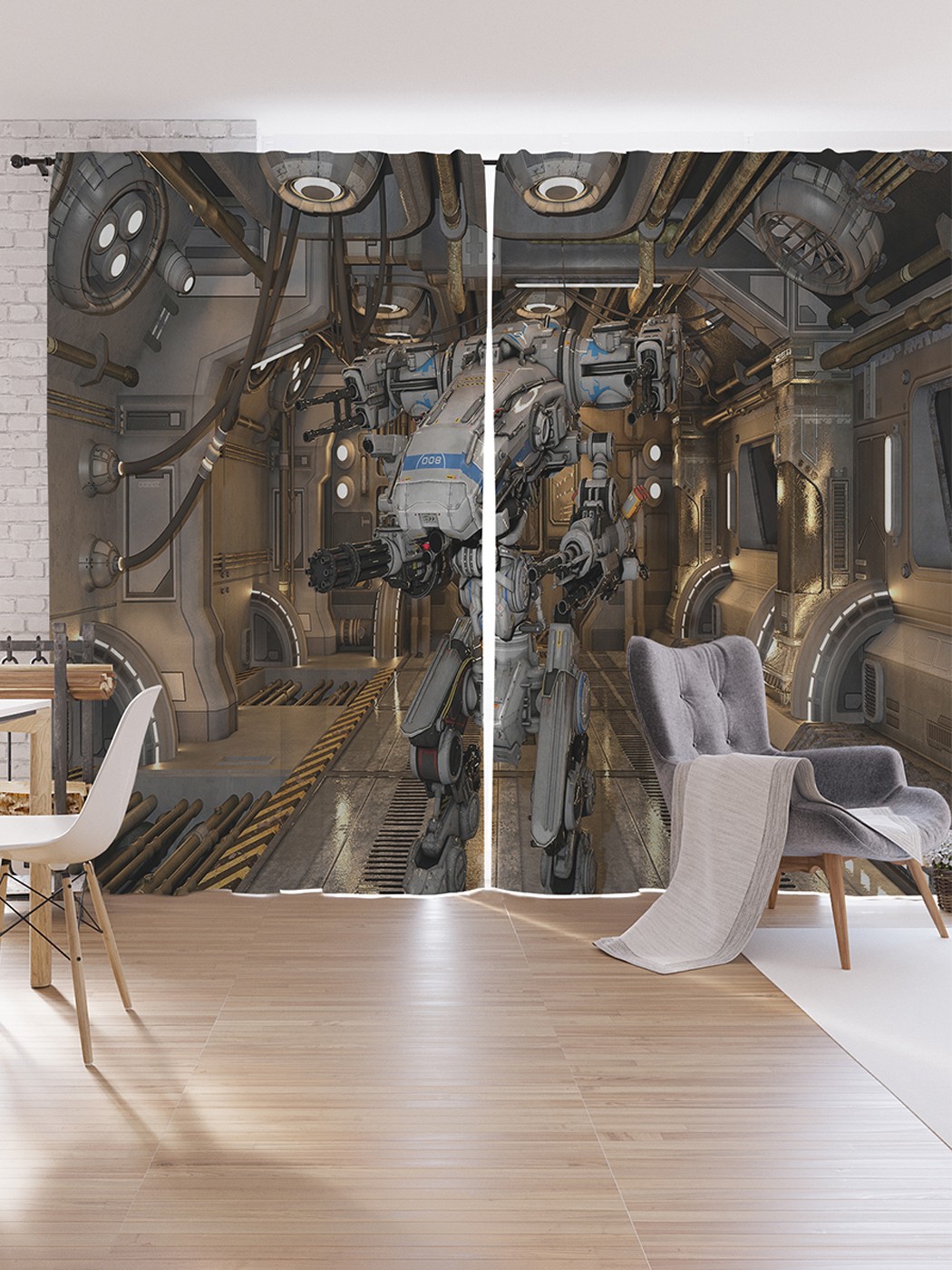 

Шторы под лён JoyArty "Мир будущего", серия Oxford DeLux, 340х265 см, Мир будущего