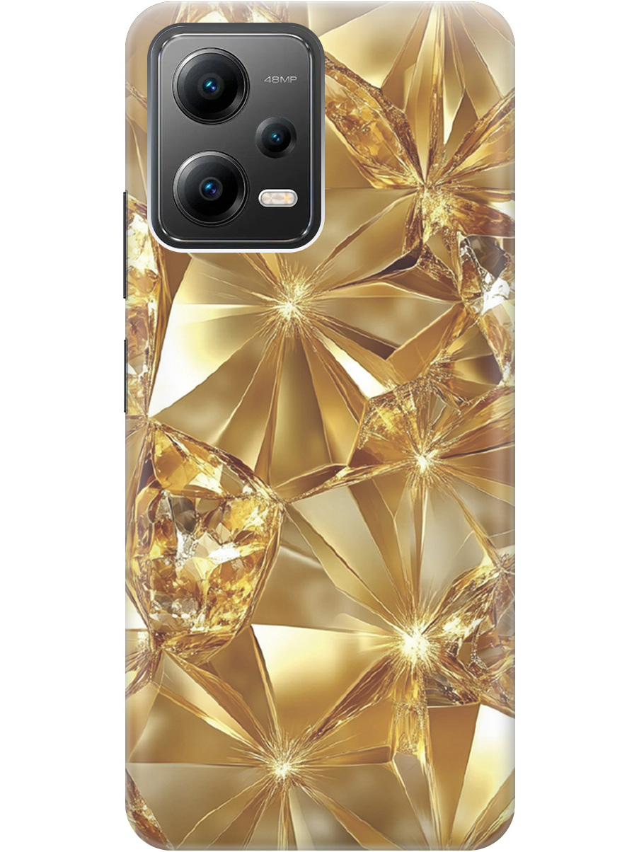 

Силиконовый чехол на Poco X5 5G с принтом "Желтый сапфир", Прозрачный;золотистый, 767959632