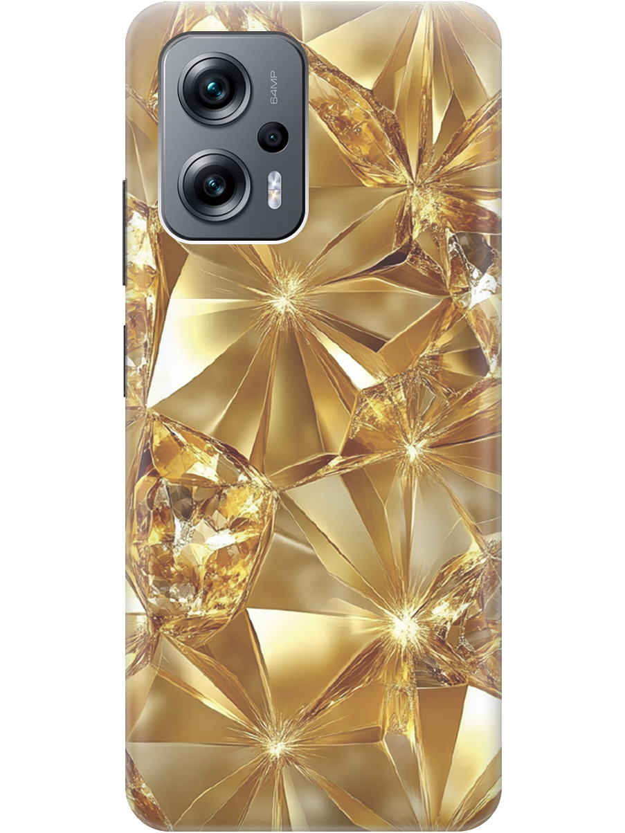 

Силиконовый чехол на Poco X4 GT, Xiaomi Redmi Note 11T Pro/11T Pro+ с принтом 859212, Прозрачный;золотистый, 740187732