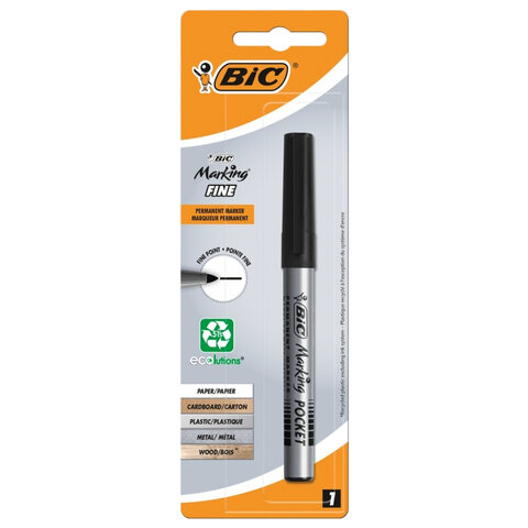 Маркер перманентный BIC Marking Fine ECOlutions ЧЕРНЫЙ 11 мм блистер 8755921 (2шт)