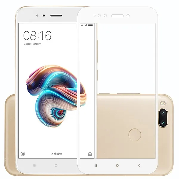 фото Защитное стекло glass pro full screen для xiaomi mi a1 цветное белая рамка