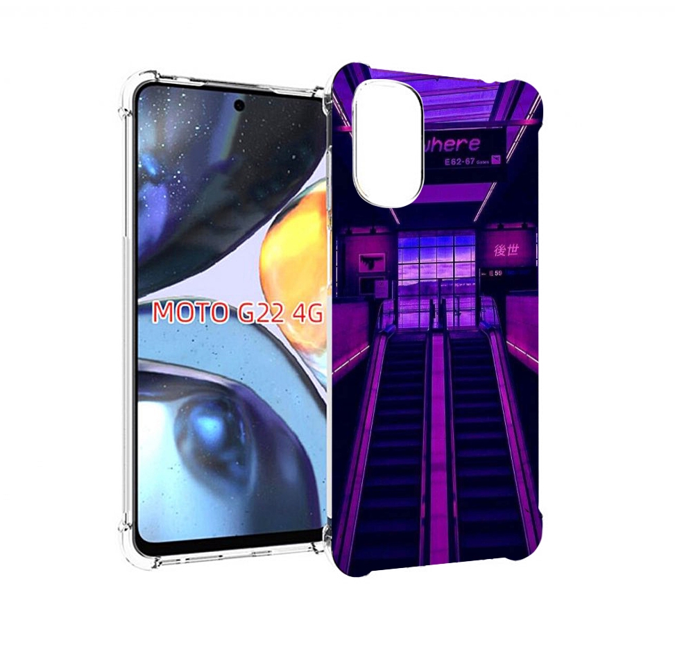 

Чехол MyPads фиолетовый эскалатор для Motorola Moto G22 4G, Прозрачный, Tocco