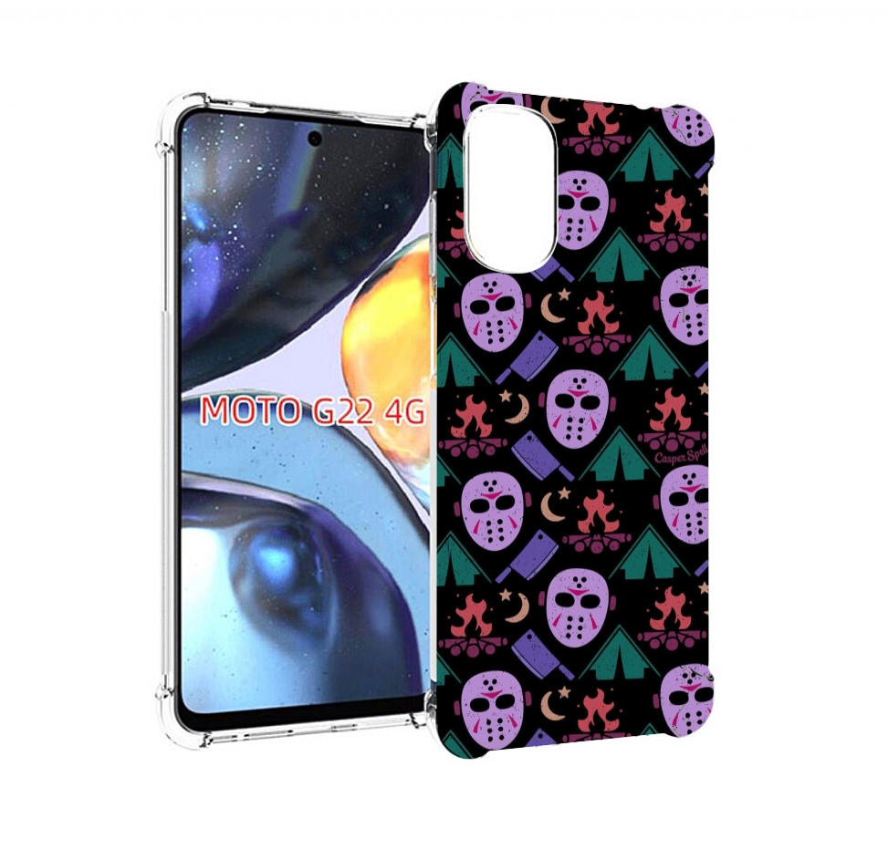 

Чехол MyPads фиолетовые маски для Motorola Moto G22 4G, Прозрачный, Tocco