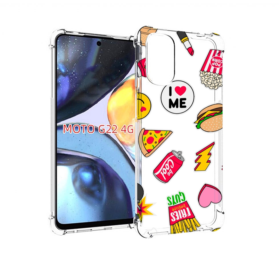 

Чехол MyPads фаст-фуд для Motorola Moto G22 4G, Прозрачный, Tocco