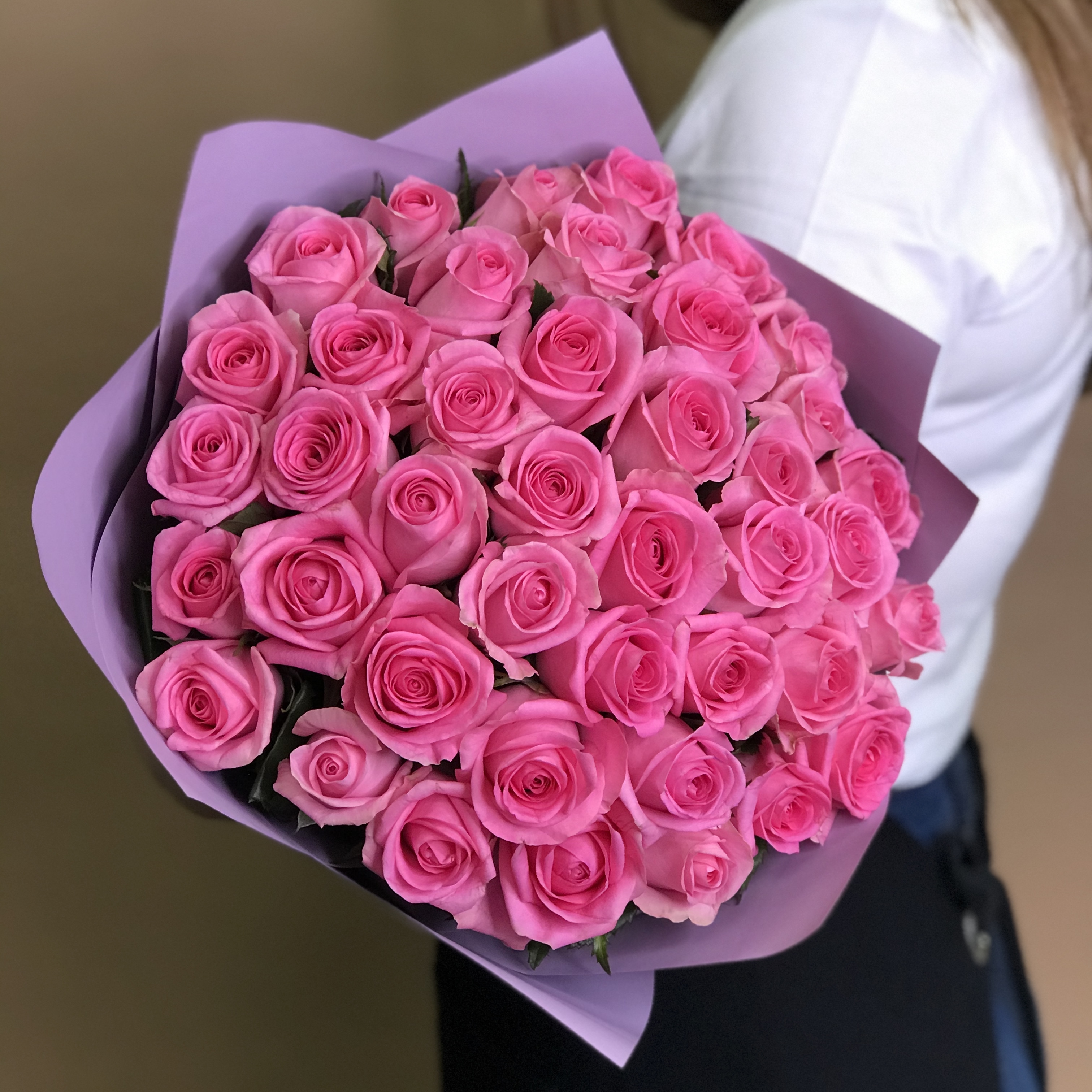 

Букет из 41 розовой розы (50 см).