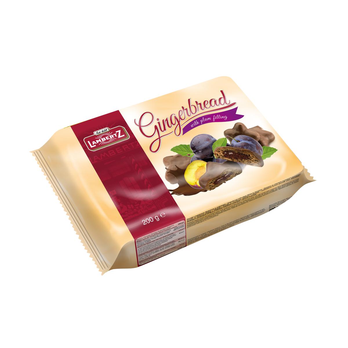 Пряники Lambertz Gingerbread со сливовой начинкой в шоколаде 200 г 157₽