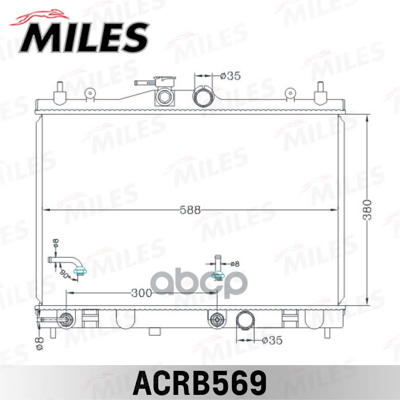 

Радиатор Nissan Tiida 1.5/1.6/1.8 04- At Паяный Miles арт. acrb569