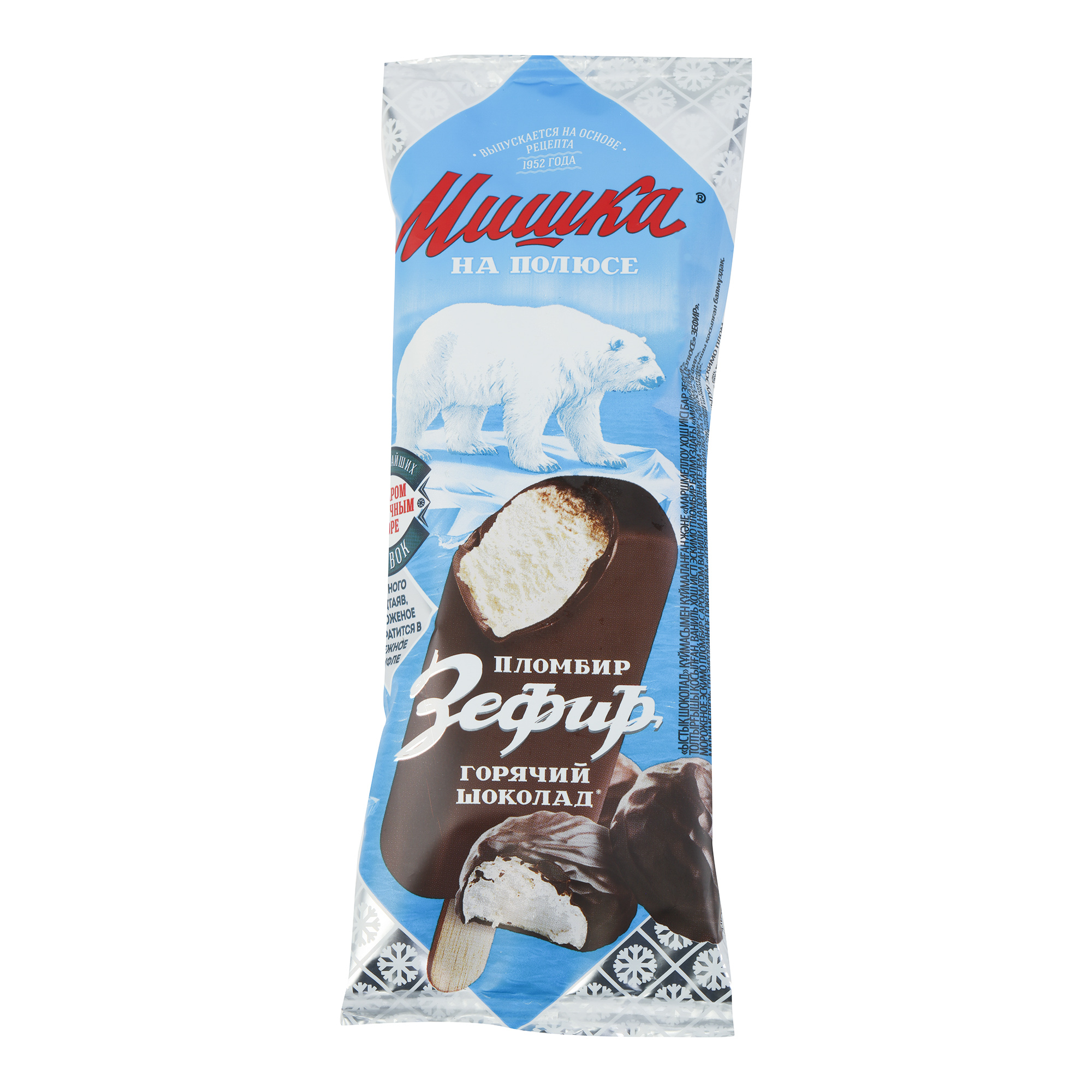 Мороженое пломбир Мишка на полюсе зефир и горячий шоколад бзмж 75 г