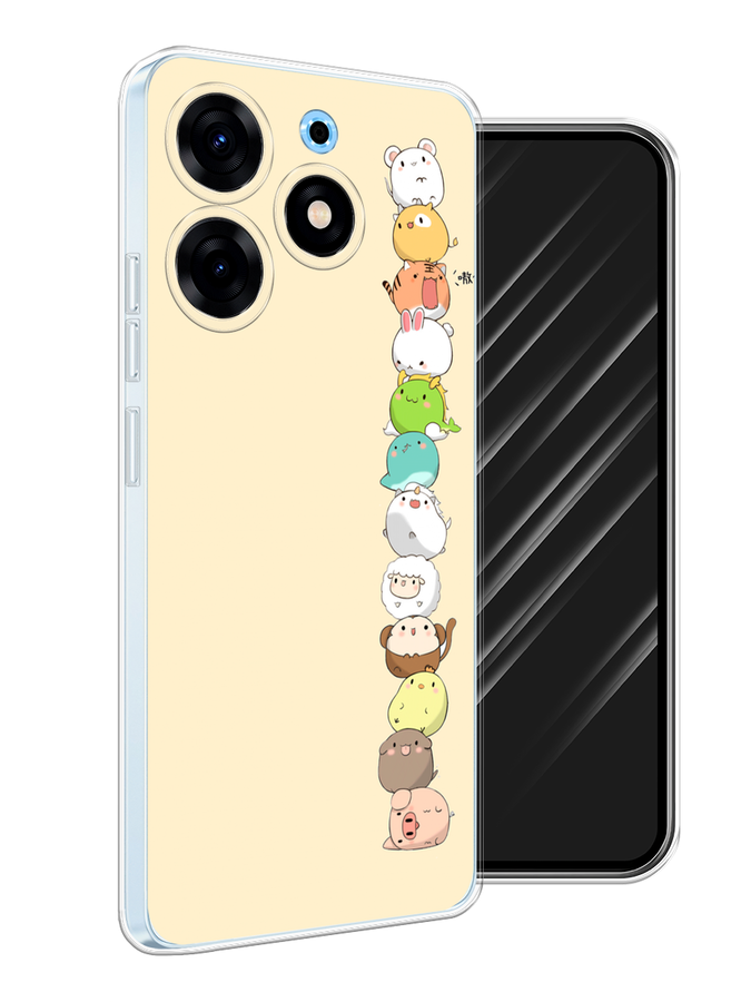 

Чехол Awog на Tecno Spark 10 Pro "Питомцы Чиби", Желтый, 303750-2