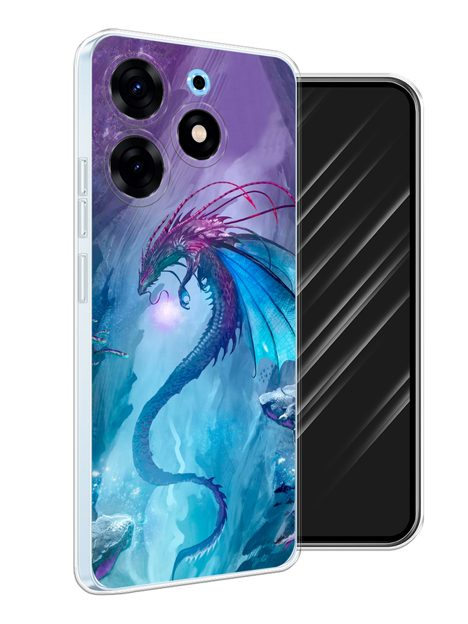 

Чехол Awog на Tecno Spark 10 Pro "Водный дракон", Голубой;фиолетовый;синий, 303750-2