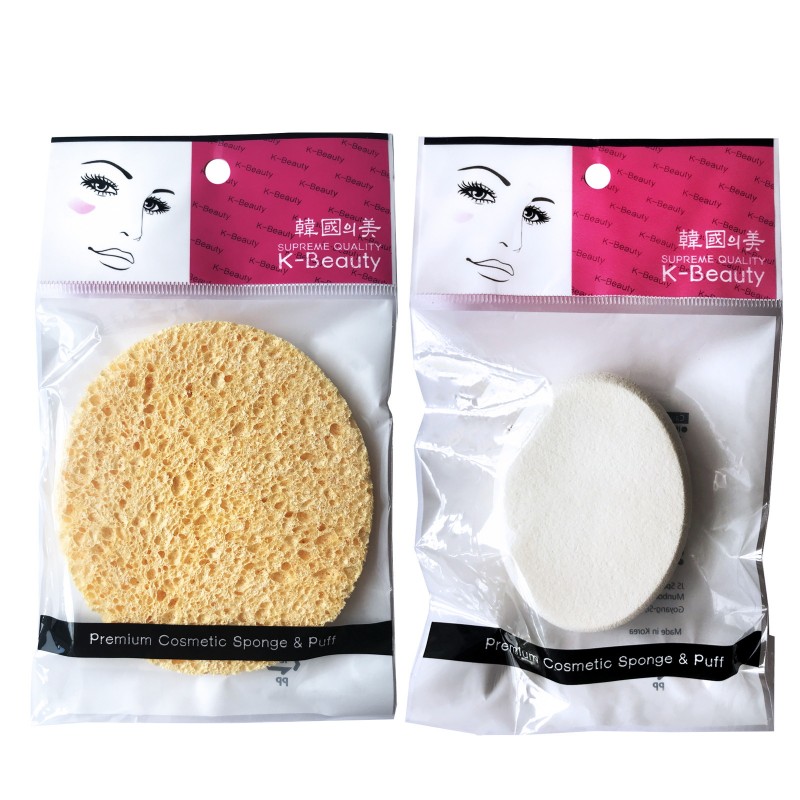Купить Набор K-Beauty: пористый спонж для очищения и спонж овал для ровного тона, Premium Cosmetic Sponge&Puff