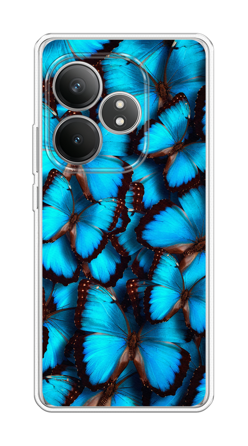

Чехол на Realme GT 6T "Тропическая бабочка 2", Голубой;черный, 2517550-1