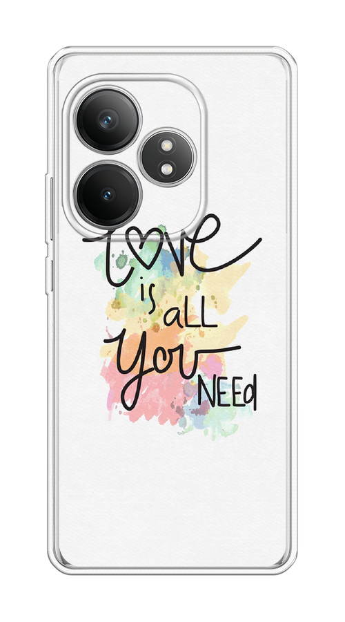 

Чехол на Realme GT 6T "Love is all you need", Белый;черный;зеленый, 2517550-1