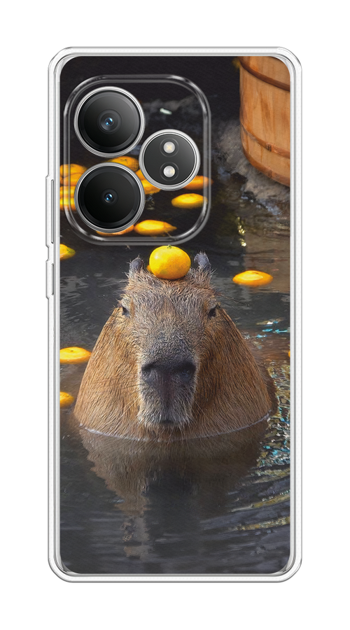 

Чехол на Realme GT 6T "Капибара отдыхает", Коричневый;оранжевый;серый, 2517550-1
