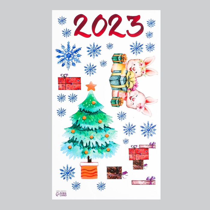 

Интерьерная наклейка Кролики 2023 30х50 см