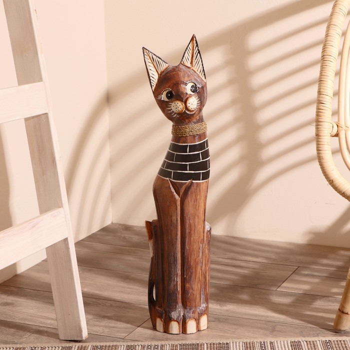 

Сувенир дерево "Хитрая кошечка" 9х15х80 см, Коричневый
