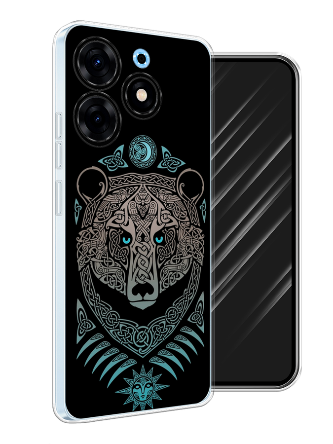 

Чехол Awog на Tecno Spark 10 Pro "Кельтский медведь", Черный;серый, 303750-2