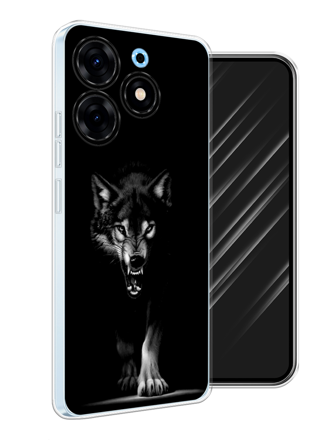 

Чехол Awog на Tecno Spark 10 Pro "Волк выходит из ночи", Серый;черный;белый, 303750-1