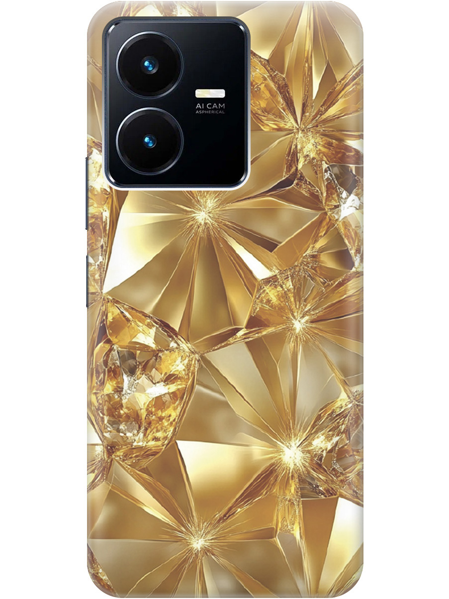 

Силиконовый чехол на Vivo Y22 с принтом "Желтый сапфир", Прозрачный;золотистый, 766400632