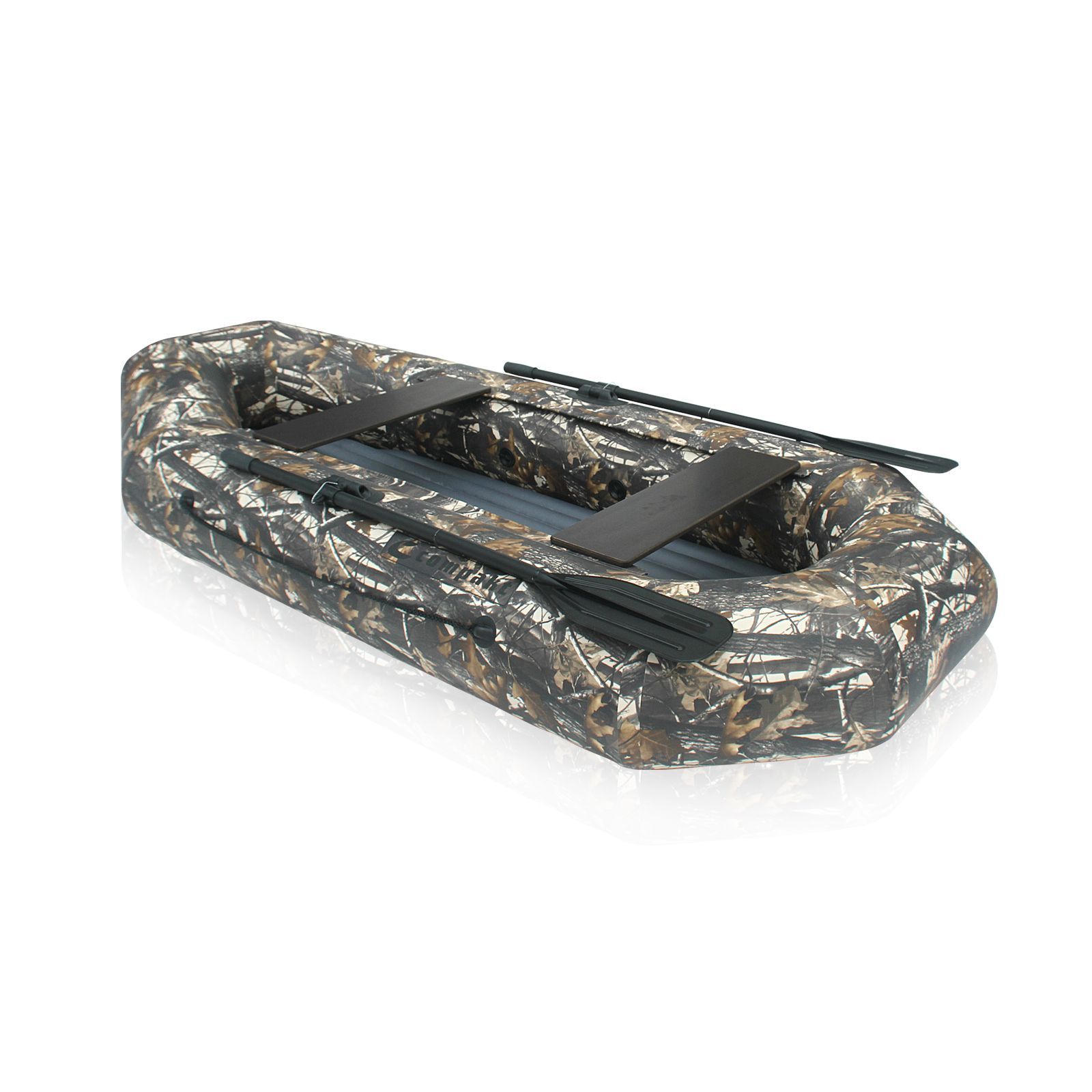 Лодка ПВХ Компакт-260N- НД надувное дно камуфляж упаковка-мешок оксфорд