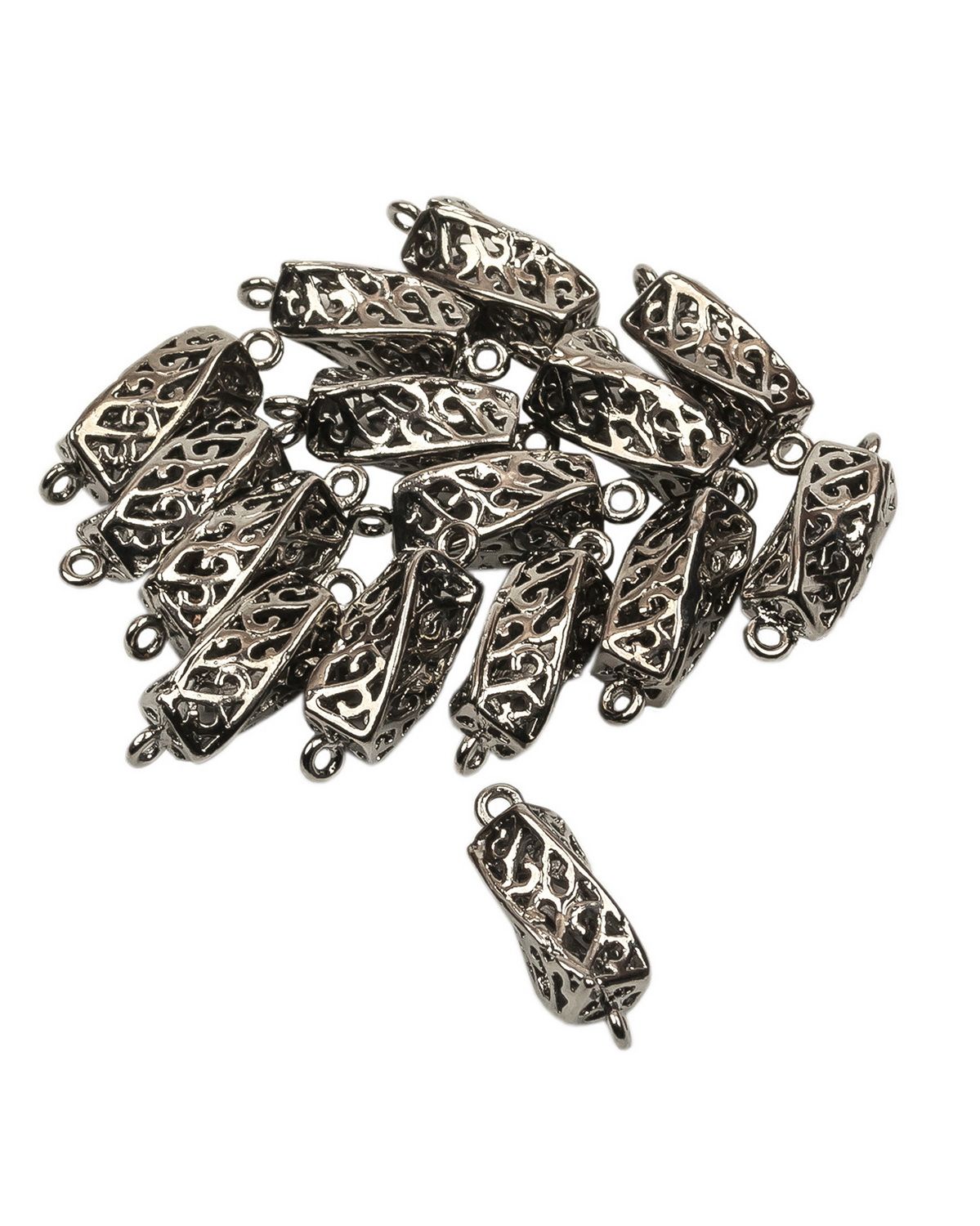 

Коннектор филигранный витой, 16x6 мм, цвет Черный никель, 15 штук