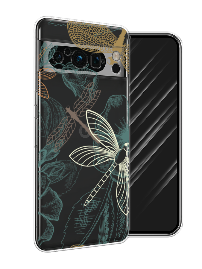 

Чехол Awog на Google Pixel 8 Pro "Тени стрекоз", Коричневый;зеленый;белый, 271650-8