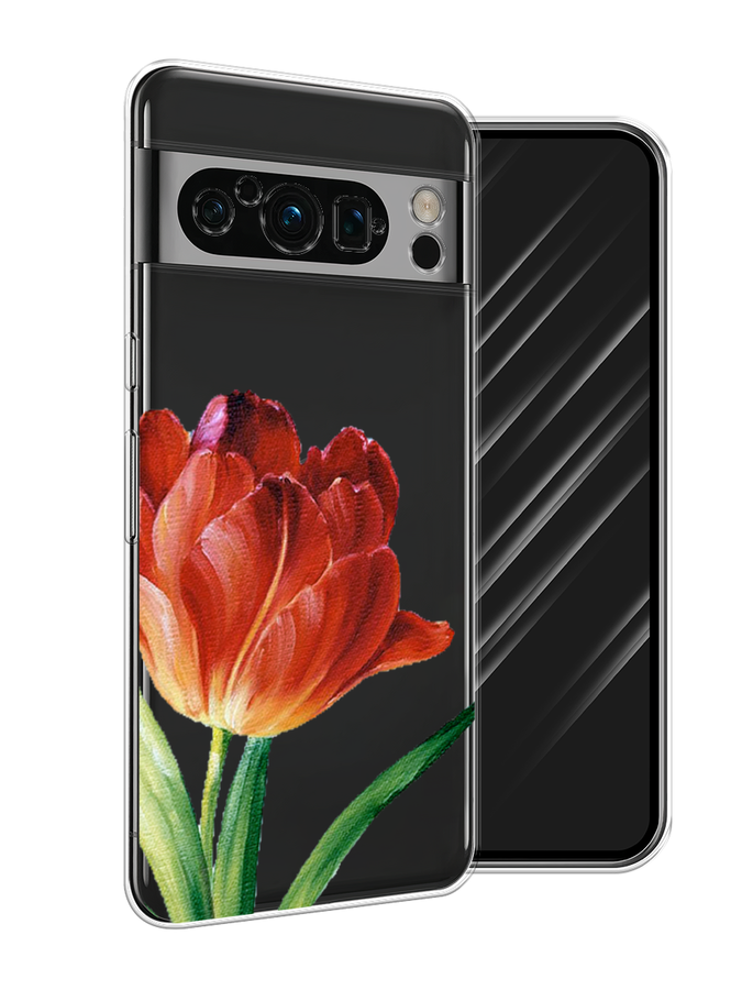 

Чехол Awog на Google Pixel 8 Pro "Красный тюльпан", Оранжевый;зеленый, 271650-8