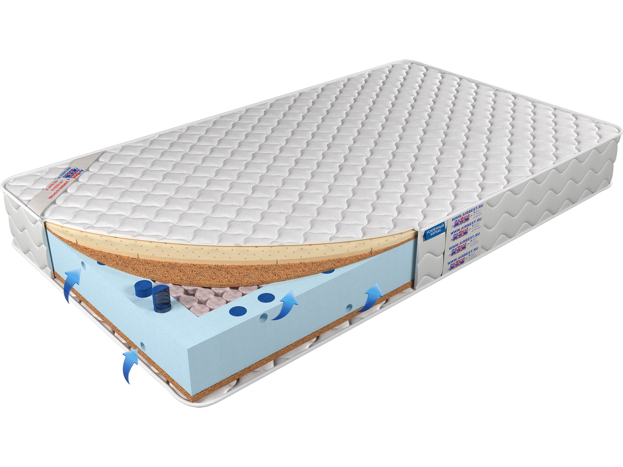 

Матрас Airbest Real s1000 120x190x21, Белый, Матрас Airbest Real s1000