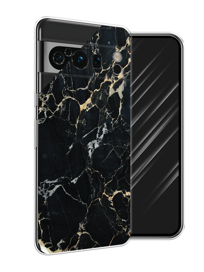 

Чехол Awog на Google Pixel 8 Pro "Черный мрамор уголок", Черный;золотистый, 271650-3
