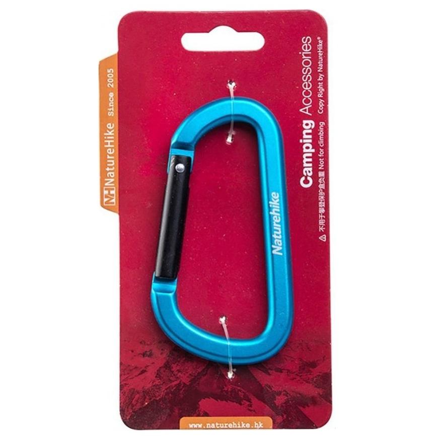 Карабин Naturehike 2022 D-Type Multifunctional Hang Buckle Without Lock 8 Cm Blue