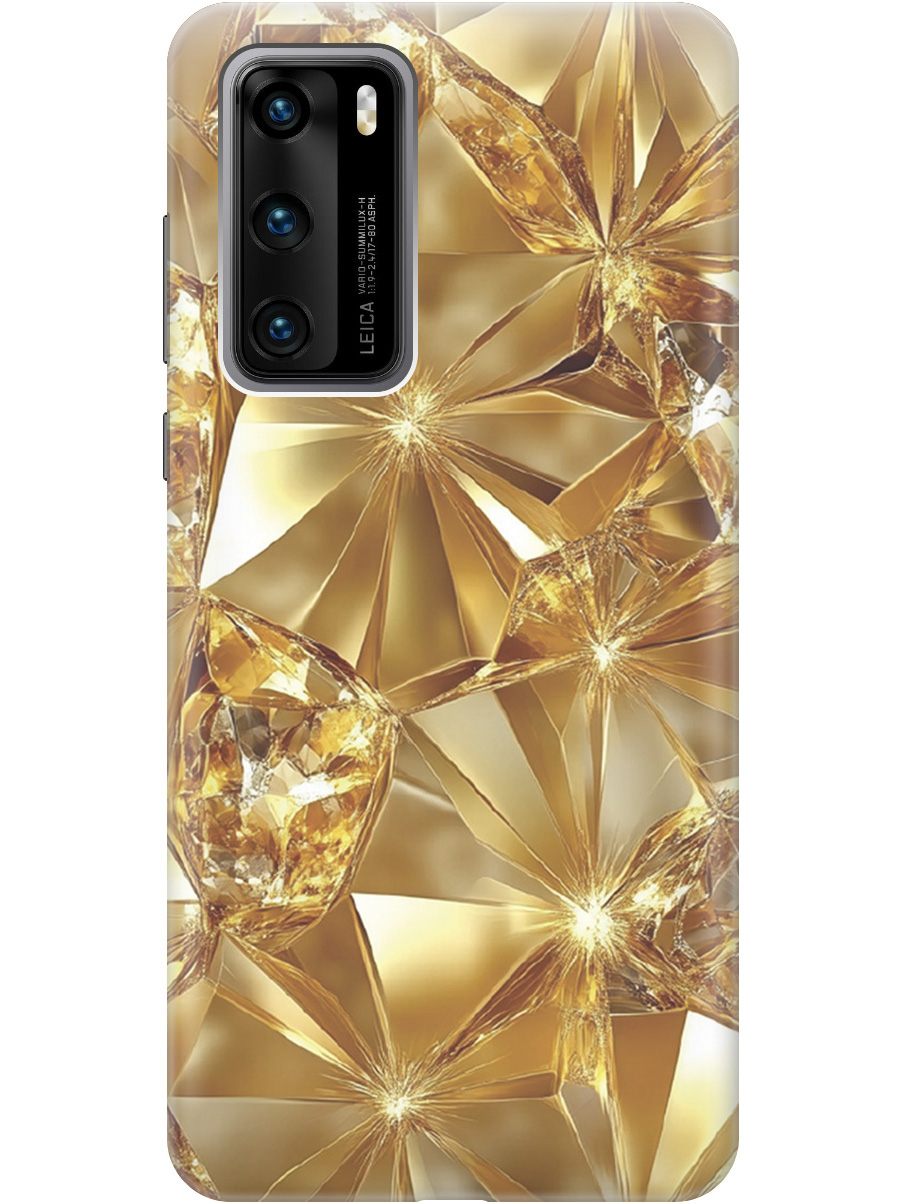 

Силиконовый чехол на Huawei P40 с принтом "Желтый сапфир", Прозрачный;золотистый, 722839332