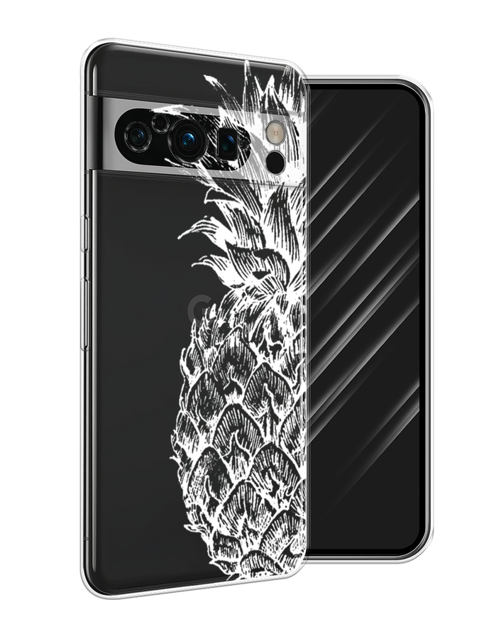 

Чехол Awog на Google Pixel 8 Pro "Ананас графика белая", Белый, 271650-10