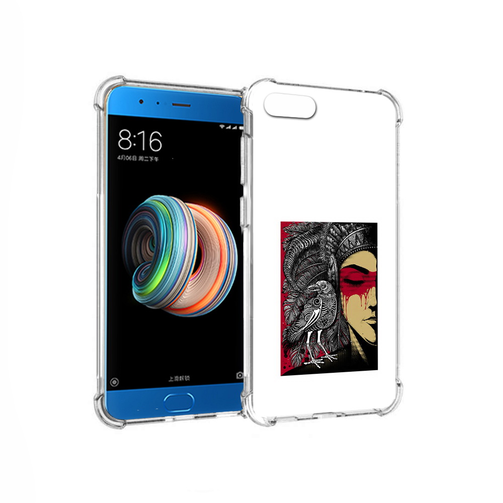 

Чехол MyPads Tocco для Xiaomi Mi Note 3 девушка с вороном в абстракции (PT99401.307.311), Прозрачный, Tocco