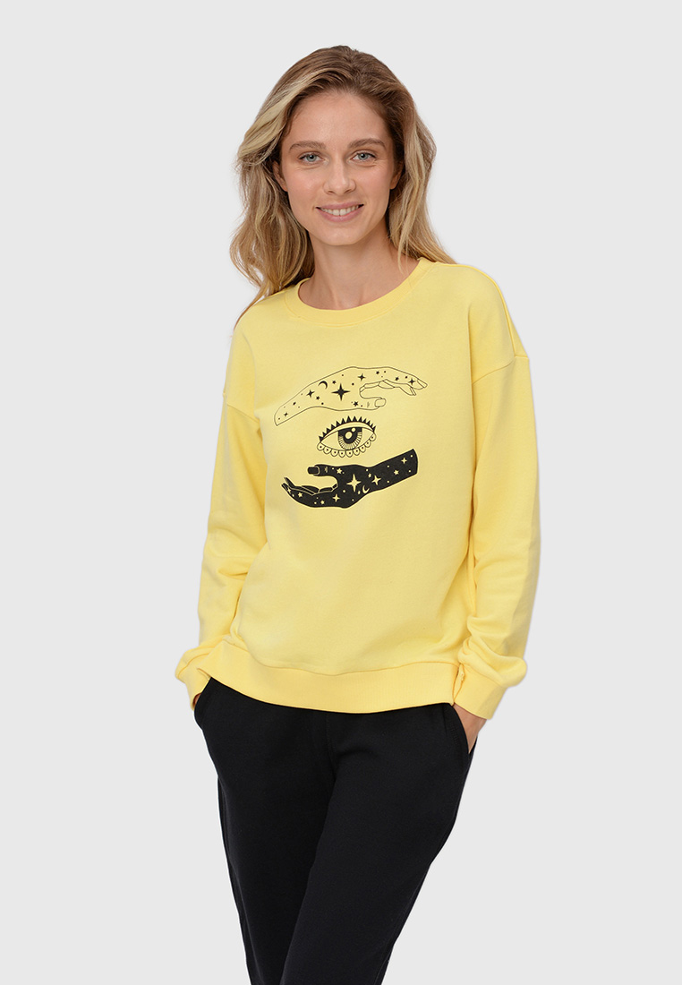 

Свитшот женский Modis M212W00717 желтый L, M212W00717