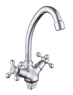 фото Смеситель для кухни с гайкой kdm-2008as-01-58p, 1/2" ( без подв. ) lucky tap